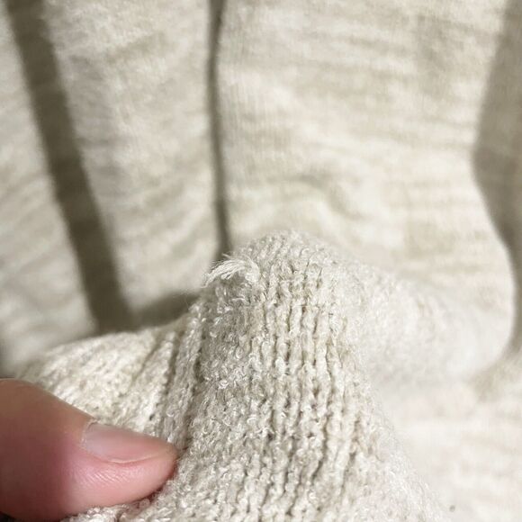 Anthropologie Women Medium Long Line Cream Beige Knit Cardigan Pockets Cozy - Picture 6 of 7